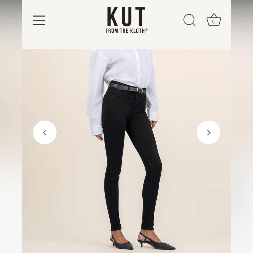 NWT Kut from the cloth black pants Mia Toothpick Skinny ponte